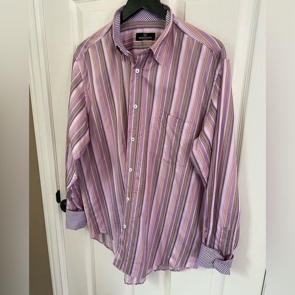 Bugatchi Uomo Multicolor Striped Button Down Shirt large - Picture 11 of 11
